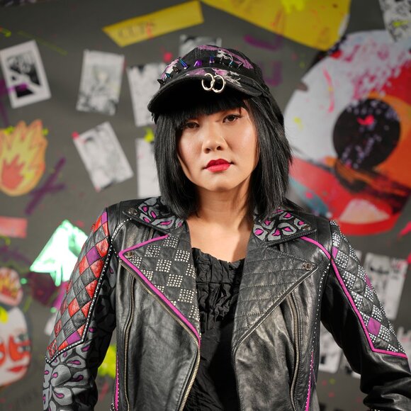 One-of-a-Kind Upcycled Purple Denim Cap with 4 Pins – Street Style, Adjustable main image 7